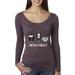 True Way 467 - Women's Long Sleeve T-Shirt Floppy Disk VHS Tape Cassette Player Never Forget Small Vintage Purple