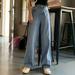 Pretty Comy High Waist Drop Jeans Wide Leg Loose Straight Pants Wild Pants Light Blue XL Blue XL