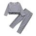 [Big Save!]2 Piece Girls Sweatsuit Set Outfit Jogging Suits Long Sleeve Shirt+Pants Casual Jogger Set Letter Print Blouse Tops Hip Hop Clothes Gray XL