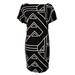 Ralph Lauren Geometric Print Jersey Dress Womens M Petite Black dress MSRP $189