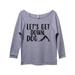 Womens Raw Edge 3/4 Sleeve "Let's Get Down Dog" Funny Yoga SweatShirt X-Large, Heather Grey