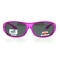 SA106 Polarized Antiglare 63mm Fit Over Rhinestone Womens Sunglasses Pink