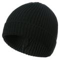 Unisex Knitted Hat, Warm Winter Hats Acrylic Beanie Cap Black