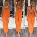 Tomshoo Boho Women Dress Plunge Backless Round Neck Sleeveless Long Maxi Gown Casual Beach Holiday Sundress