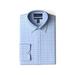 BUTTONED DOWN Men's Tailored Fit Cutaway-Collar Pattern Non-Iron Dress Shirt, White/Blue Diamond Micro Check, 17.5" Neck 35" Sleeve