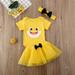 3PCS Newborn Infant Baby Girl Clothes Tops Romper Tulle Tutu Dress Outfits