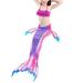 CVLIFE Girls Mermaid Tail Swimsuits Beachwear 4-13Y Swimmable Bikini Set Swimwear 3PCS Lace Up Tops + Triangle Bottoms + Tail Skirts Soft