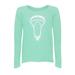 Girl's Geometric Lacrosse Head Long Sleeve Raglan Shirt - Youth X-Large Mint