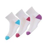 MeMoi Unisex Quarter-Crew Kids Sport Socks 3-Pack Medium / Blue/Pink/Purple