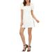 Allegra K Junior's Square Neck Short Sleeve Elastic Cuff Mini Dress