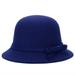 Women's Vintage Felt Hat Elegant Wool Bow-knot Cloche Cap