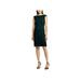 RALPH LAUREN Womens Green Embroidered Sleeveless Jewel Neck Above The Knee Sheath Formal Dress Size 4