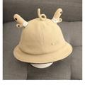 Infant Baby Winter Bucket Hat Cute Wide Brim UV Protection Fisherman Hat with Deer Antlers