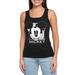 Juniors Disney Mickey Mouse Tank Top Face Smiling Black Shirt