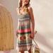 Women Summer Dress Boho Sleeveless Round Neck Mini Sundress Beach Holiday Casual Skirt Plus Size