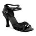 Sansha Adult Black Satin Upper Suede Sole Alaia Ballroom Shoes Womens