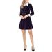 Allegra K Junior's Half Placket Long Sleeve Fit and Flare Dress