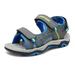 DREAM PAIRS Kids Sports Sandals Girls Boys Outdoor Summer Beach Athletic Sandals Casual Walking Sandals 170891_K DARK/GREY/ROYAL/NEON/GREEN Size 10