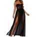 LA HIEBLA Women Mesh Sheer Sling Bikini Cover Up Summer Beach Long Dress