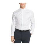 Calvin Klein Mens STEEL Performance Button Up Dress Shirt white 15 1/2