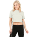 Women's Loose Short Sleeve Crop Top T Shirt with Side Drawstring- Made in USA