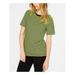 MICHAEL KORS Womens Green Striped Short Sleeve Crew Neck T-Shirt Top Size 2XS