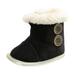 Fymall Baby Winter Buttons Snow Boots Warm Shoes Anti-Skid Plush Ankle Booties Newborn Infant Crib Boots