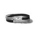 Bulova Men's Classic Double Chain Black Leather Wrap Bracelet in Stainless Steel - 7.5" J96B015M