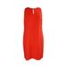 Lauren Ralph Lauren Womens Orange Sleeveless V-Neck Crepe Shift Dress 2