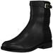 Cole Haan Women's Lexi Grand Stretch Strap Boot Mid Calf, Black Leather/WEAV, 7.5 B US