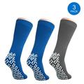 Pack of 3 Pairs - XXXL Non-Skid Bariatric Extra Wide Slipper Socks for People with Swollen feet Diabetes & Edema (2 Royal Blue 1 Grey)