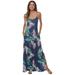 Bescita Women'S Casual Maxi Dress Sexy Strap V-Neck A-Line Side Slit Maxi Dress