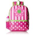 girls' dots and stripes 16 inch backpack with lunch kit, pink