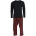 Hanes Big Mens Long Sleeve Thermal and Fleece Pant Pajama Set, 41321 Black / XXXXX