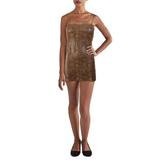 Aqua Womens Snake Print Faux Suede Party Dress