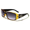 CG Eyewear Rhinestone Studded Narrow Rectangular Fashion Sunglasses UV Protect, Black, Medium