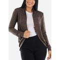 Womens Juniors Long Sleeve Open Front Cozy Warm Casual Heather Tan Cardigan 41226P