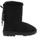 Chatties Chatz Womens Slip On Mid Calf 8" Microsuede Winter Boots with Faux Fur Trims and Lace Up Back