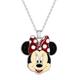 Minnie Mouse Glitter Bow Pendant 16" + 2" Chain