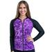 Aqua Design Womens Full Zip Long Sleeve Rash Guard: Front Zipper Swim Shirt: Liquid Purple/Black size 2XL