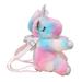 Yaoping 1 PCS Rainbow Unicorn Backpack Plush Cuddly Backpack Bag Soft Stuffed Animal Toy for Little Girls