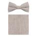 Jacob Alexander Seersucker Men's Pre-Tied Clip-On Bow Tie and Pocket Square Set - Beige