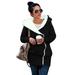 Romacci New Autumn Winter Women Hoodies Coat Warm Coat Zipper Outerwear Hooded Sweatshirts Casual Long Jacket Plus Size