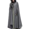 Womens Long Cape Cloak Hooded Cloak Wool Blend Coat Sleeveless Winter Cardigan Warm Cosplay Fashion Cool