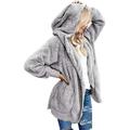 Save Money Women's Oversized Open Front Hooded Draped Pockets Cardigan Coat