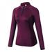 Hazel Tech-Zip Workout Tops Yoga Clothes Zip Pullover Long Sleeve T-Shirt Workout Tops Sports Fitness Yoga Clothes Training Quick-Drying Clothes T-Shirt