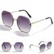 2020 New Arrival Fashion Metal Polygon Design Rimless Oversized Colorful Sunglasses Eyewear Women UV400 Protection