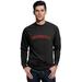 Daxton San Francisco Sweatshirt Athletic Pullover Crewneck French Terry Fabric, Black Sweatshirt Red Letters, L