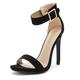 Dream Pairs Women's Ankle Strap Open Toe High Heel Sandals Party Dress High Heel Shoes Elegantee_N Black/Suede Size 7.5