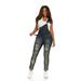 Cover Girl Denim Overall Jeans for Women Bib Strap Skinny Fit Plus Size 18W Distressed Dark Wash